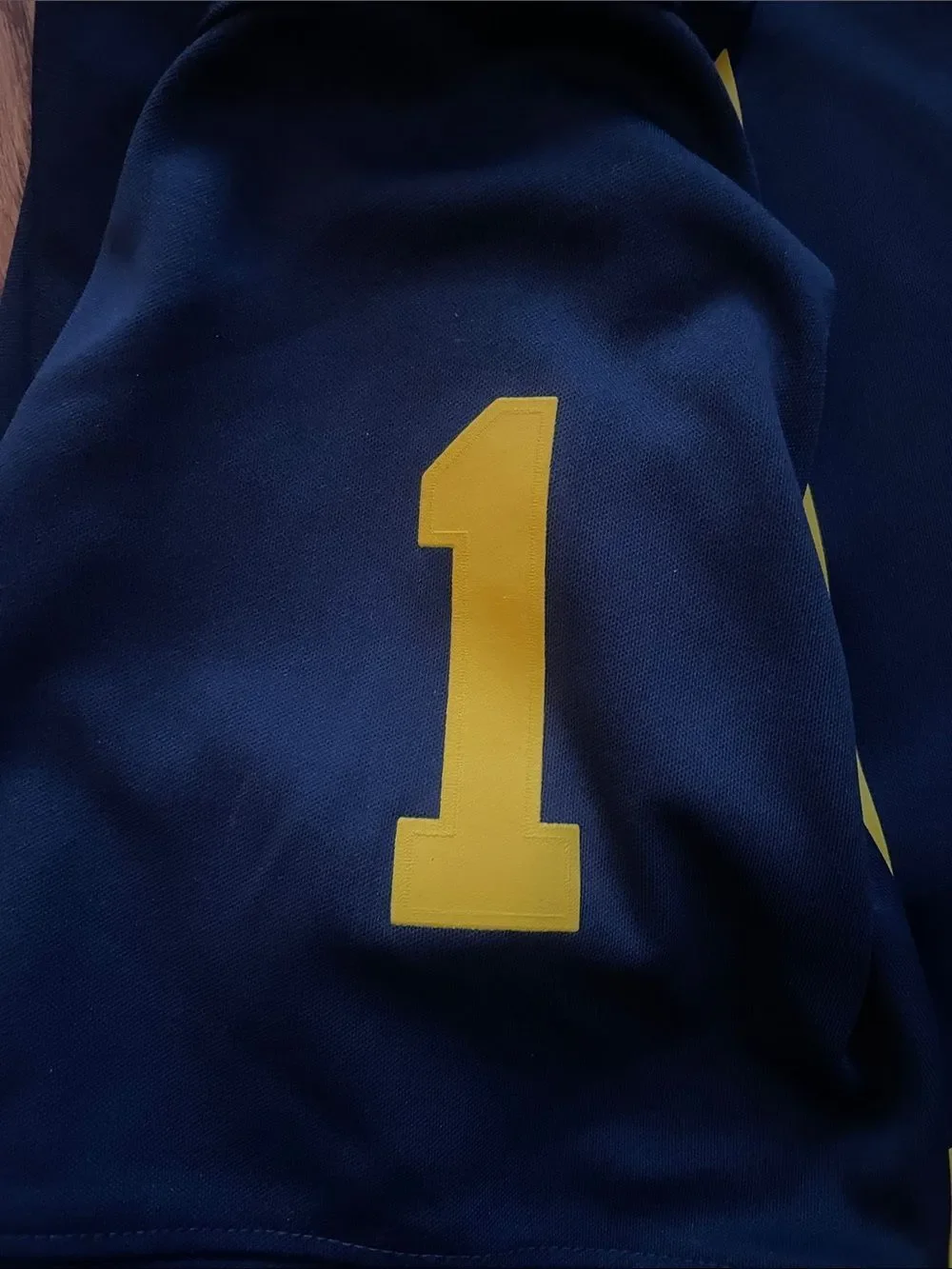 Jordan Michigan Wolverines Navy Blue Dri Fit Number 1 Jersey Sz S